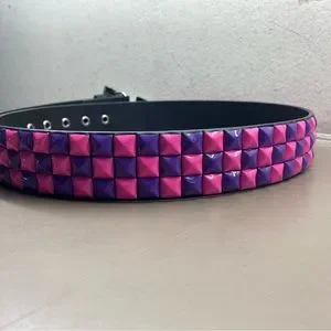 New w/ Tags Unisex Hot Topic Purple Black Stud Rocker Biker Belt Size M or L Hot Topic | Accessories | New W Tags Unisex Hot Topic Purple  main image 3